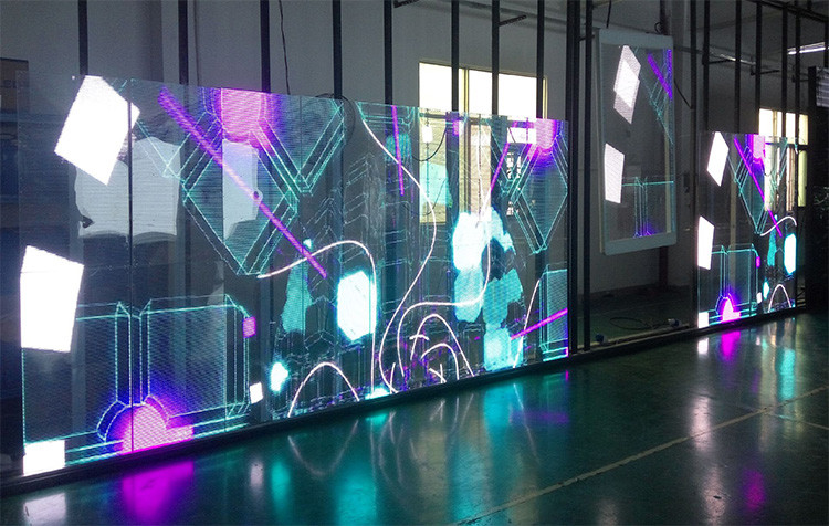 2500cd/Sqm IP45 Outdoor Transparent LED Display P3.91 Window Glass LED Display