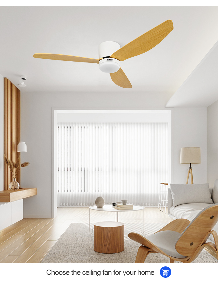 1stshine LED Ceiling Fan Low Ceiling DC Motor 3 Color Blades Water Transfer Printing