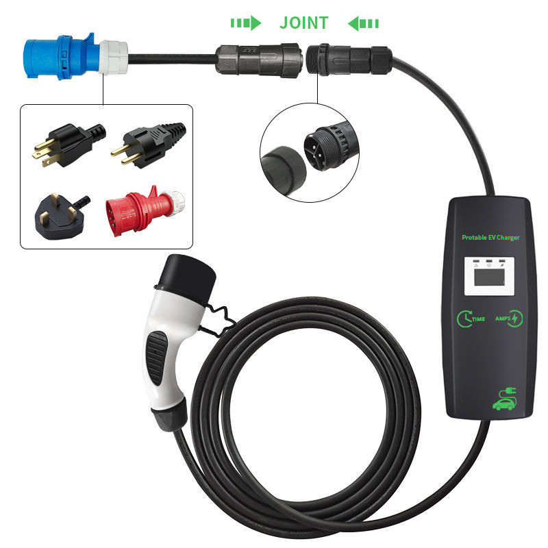 ABS PC Portable EV Charger With Over Voltage / Current / Short Circuit Protection