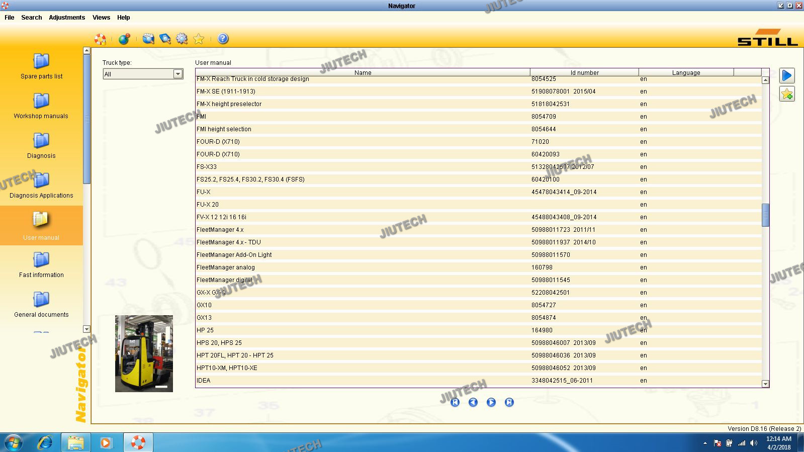 Original for Still Forklift Diagnose Tool Canbox with 8.21 Navigator Software for STILL Forklift Scanner Tools and F110