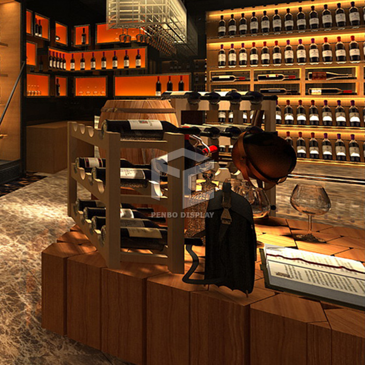 T5 LED Wine Store Display 3mm Thick MDF Acceptable Wood Veneer