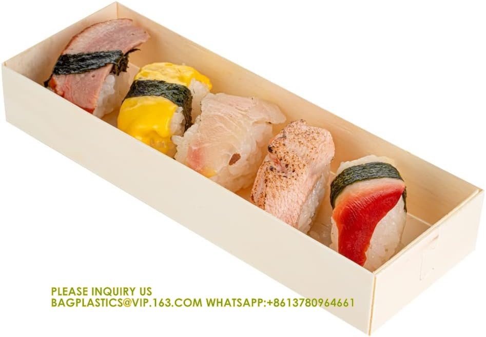 14 Ounce Compostable Food Containers, Square Wooden Bento Boxes Flare, Grease Resistant, Natural Poplar To Go Boxe