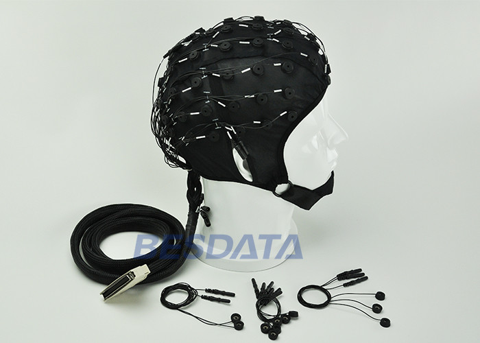 24-inch Lead Wire EEG Hat 10 20 Electrode Placement System , Black
