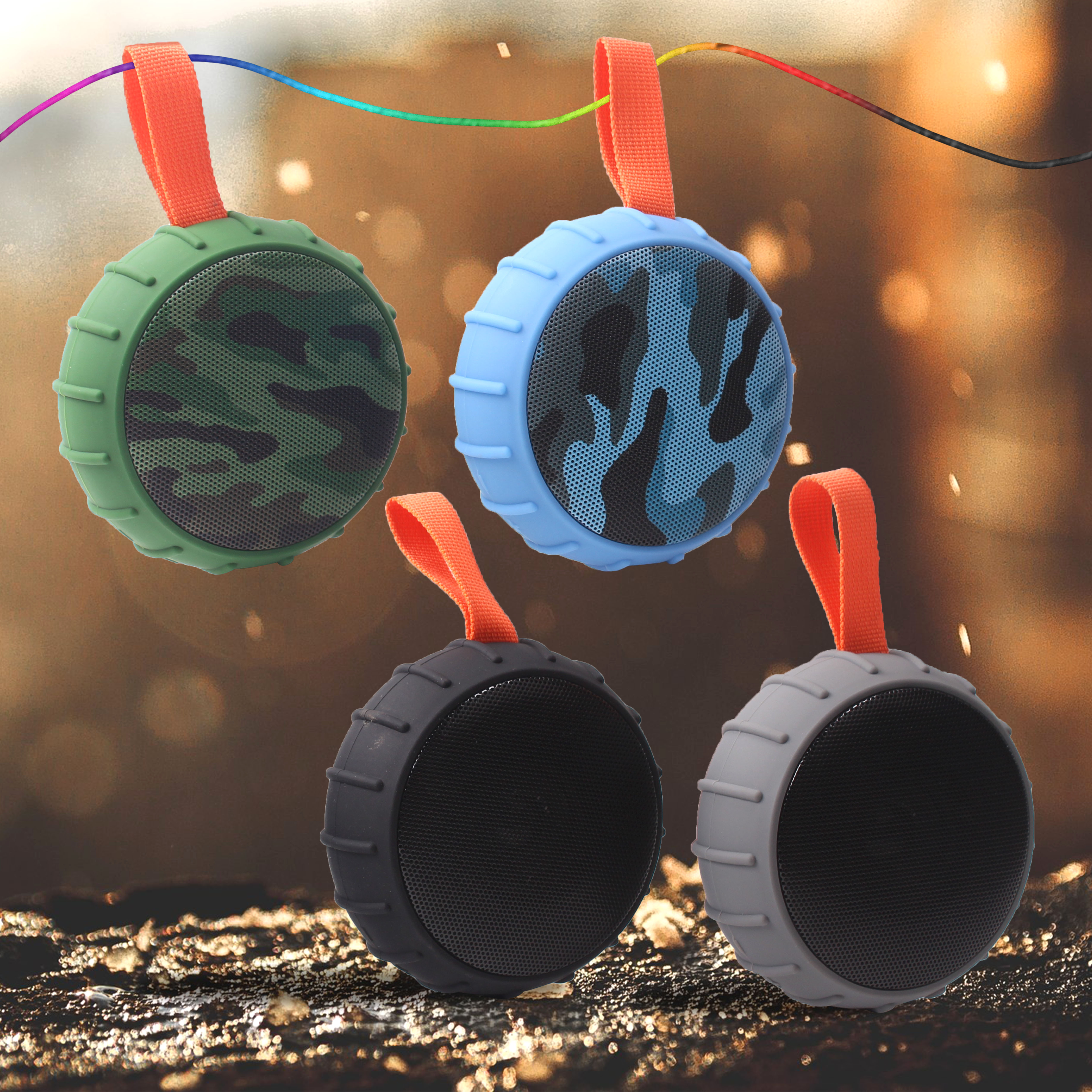 Outdoor Sports IPX67 Waterproof Portable Subwoofer Bass Wireless BT Speaker 113*50mm
