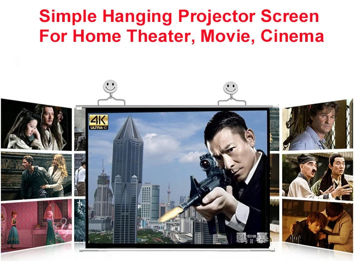Portable Folding Splicing Wall Hanging Projection Screen 60-120 Inch Outdoor Camping