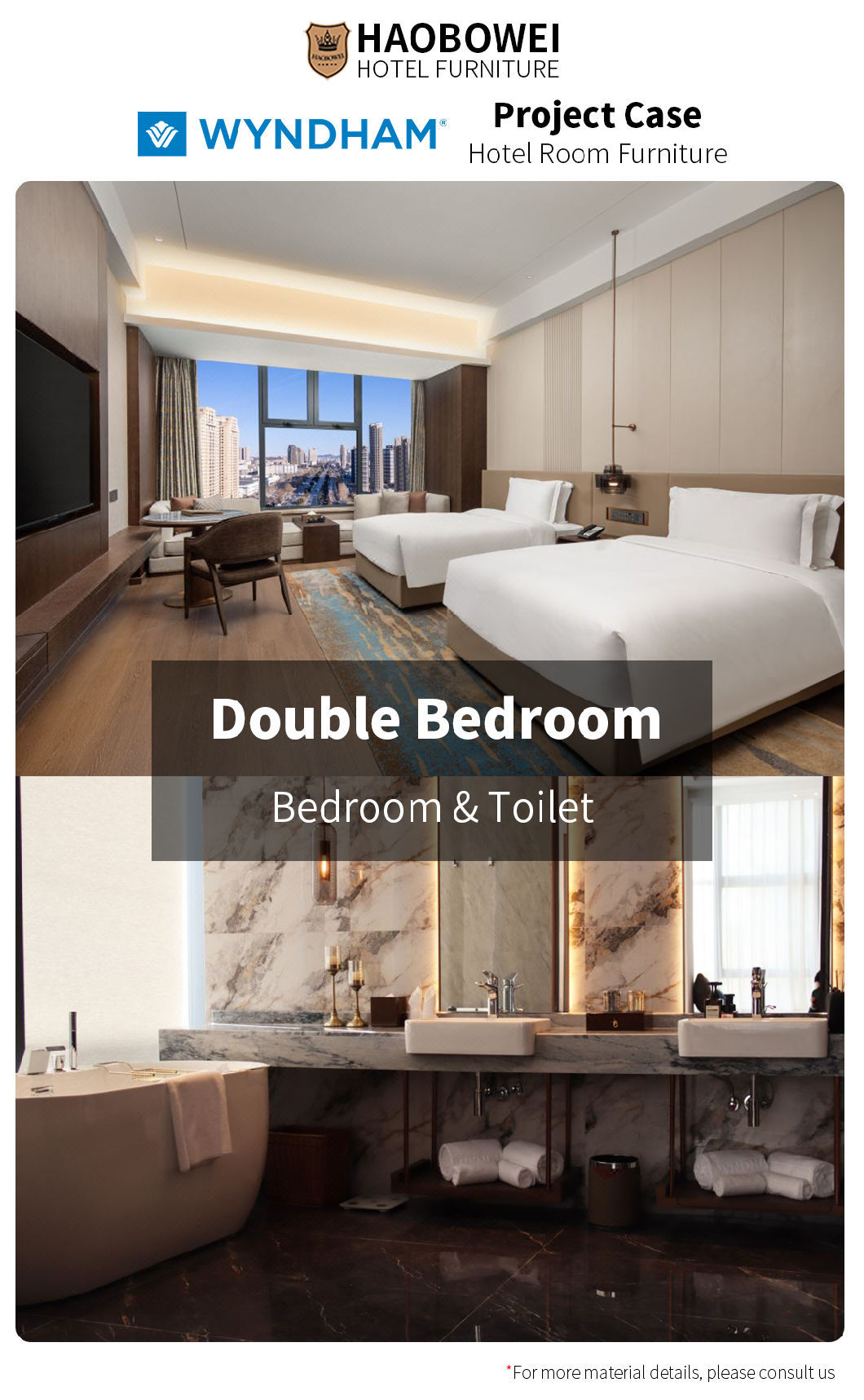 5 Star Hotel Furniture Foshan China Modern King Size Bedroom Set Factory
