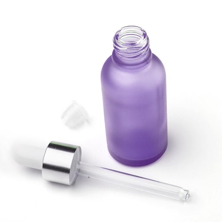 Custom 15ml 30ml 50ml 100ml Serum Dropper Bottles OEM Purple Painting
