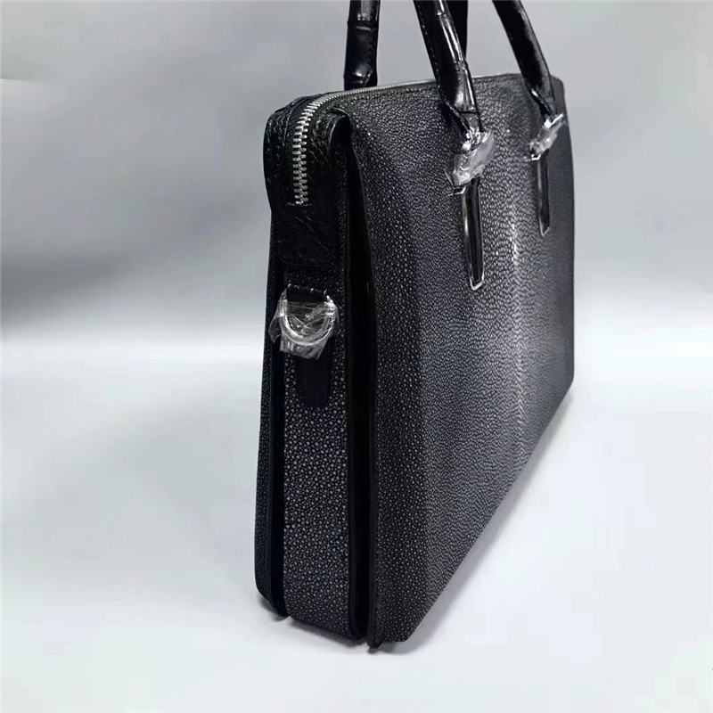 Authentic Stingray Skin Men's Large 15'' inch Passcode Briefcase Genuine Crocodile Leather Top-handle Male Totes Purse