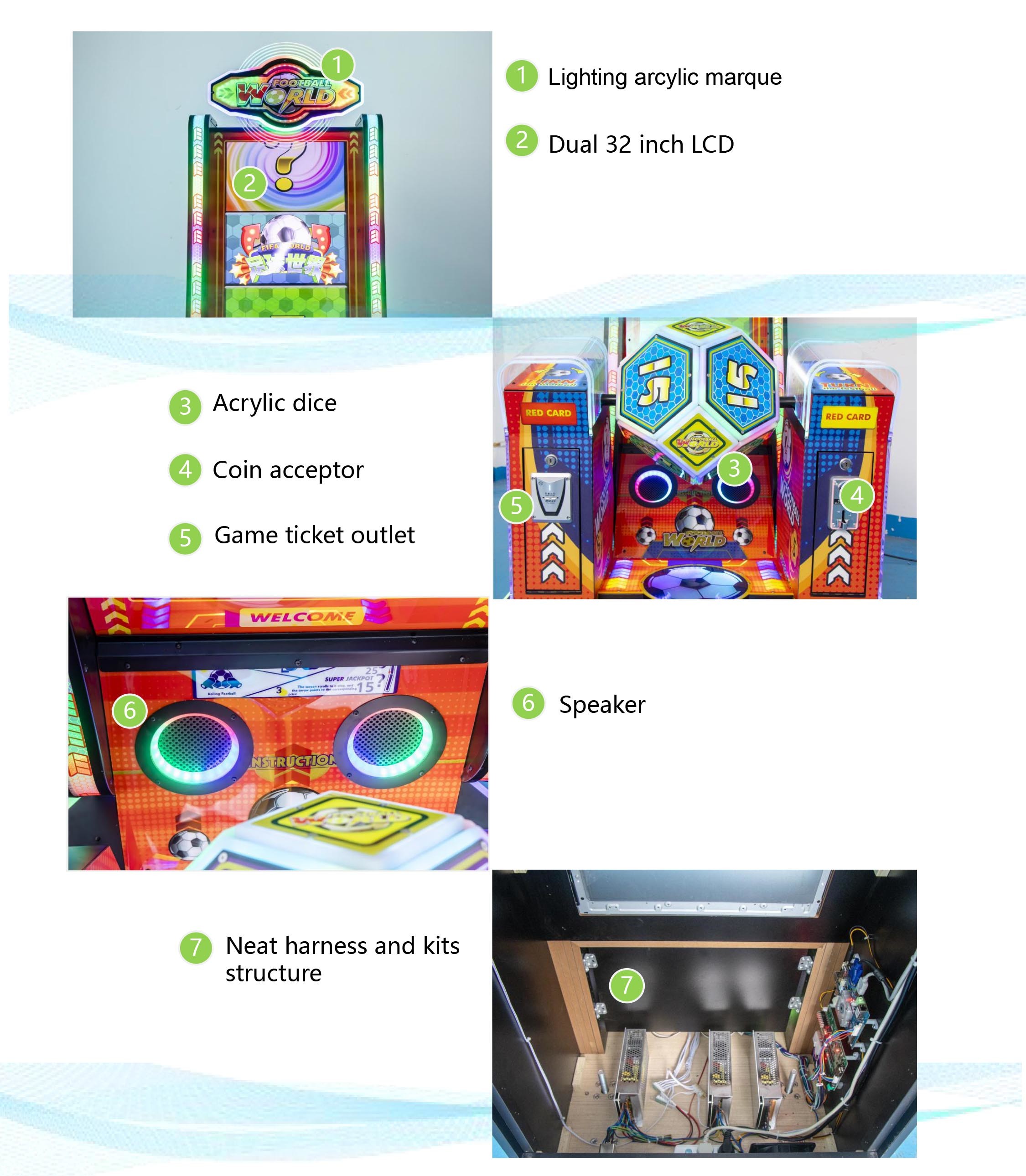 Rolling Dice Arcade Video Ticket Redemption Game Machine For Game Hall Amusement