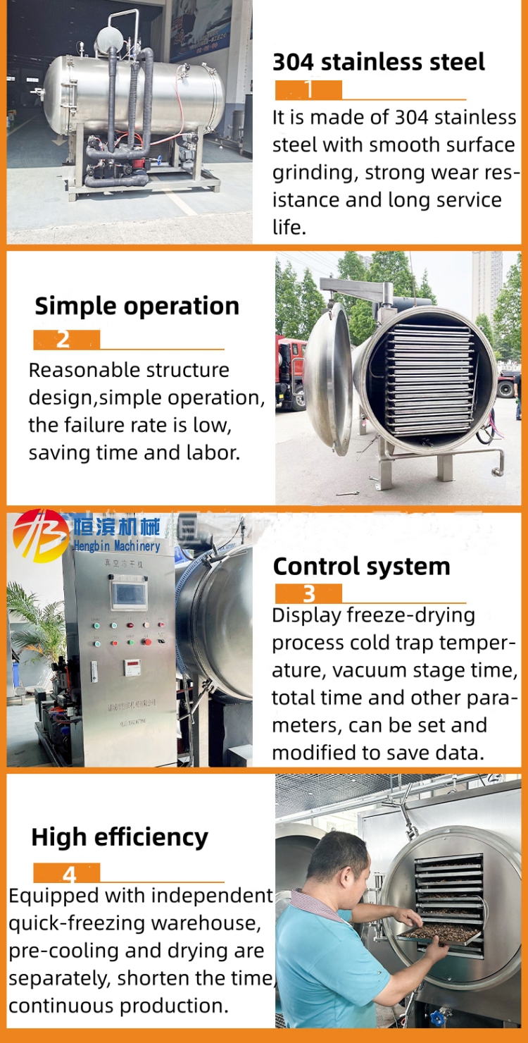 200kg per Batch High Productivity Commercial Freeze Drying Machine for Easy Operation