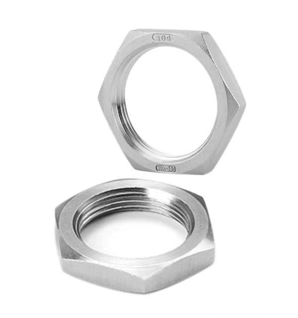GB Standard Size 1/2-20 Hex Jam Nut Stainless Steel Thin Nut for Imperial Inch Measurement System