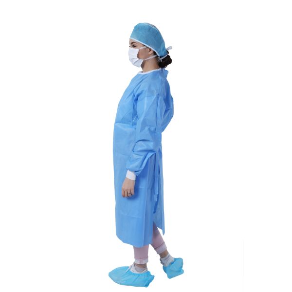 Pp Disposable Surgical Gown Blue Disposable Coveralls Breathable Fluid Resistant