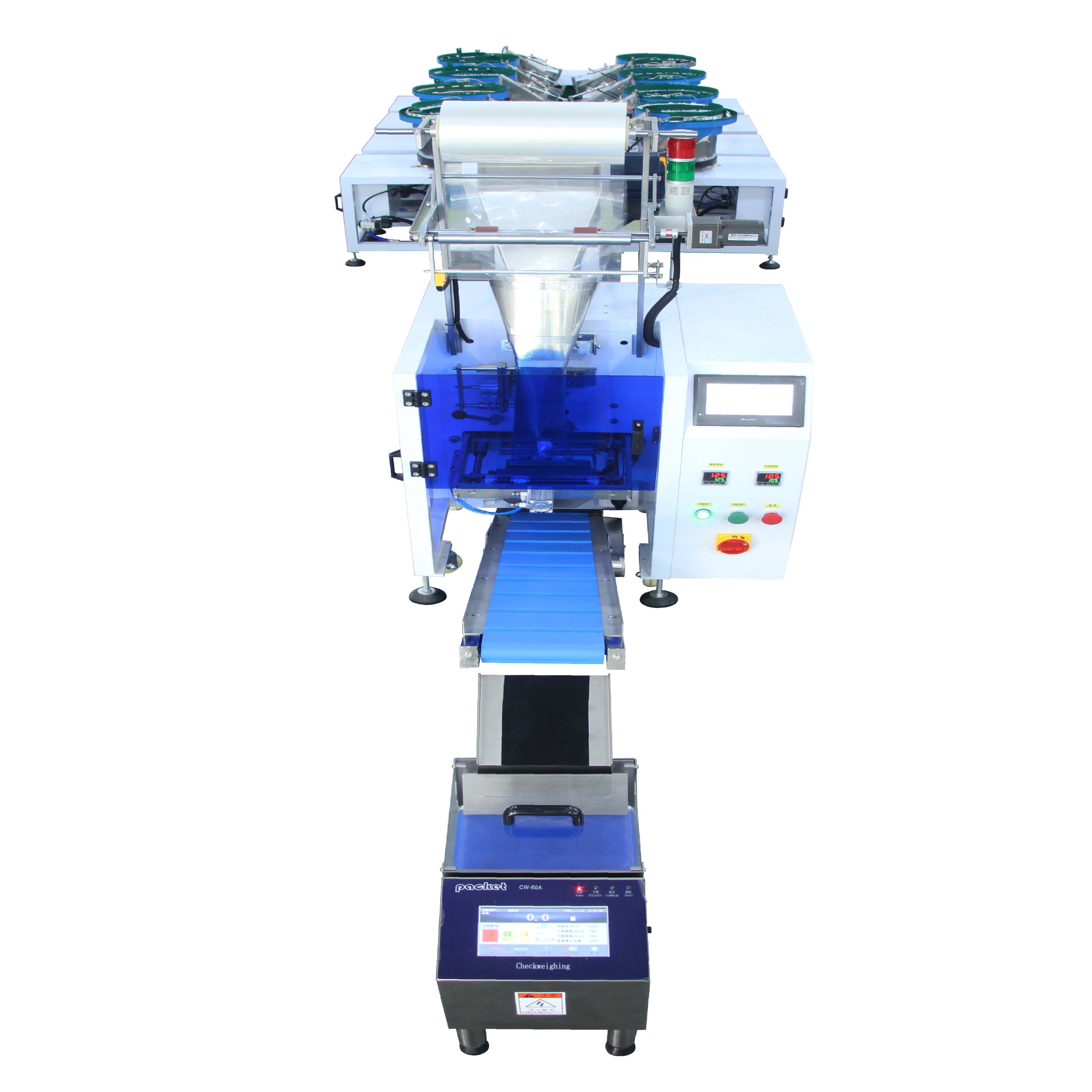 Automatic Nut Bolt Hardware Filling Eight Bowls Packing Machine With 8 Vibrator Bowl