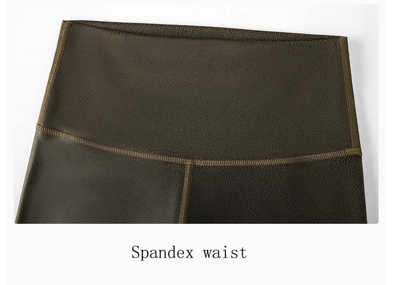 Hidden Pocket Yoga Pants Nude Gilded Women Matte Faux Leather Leggings