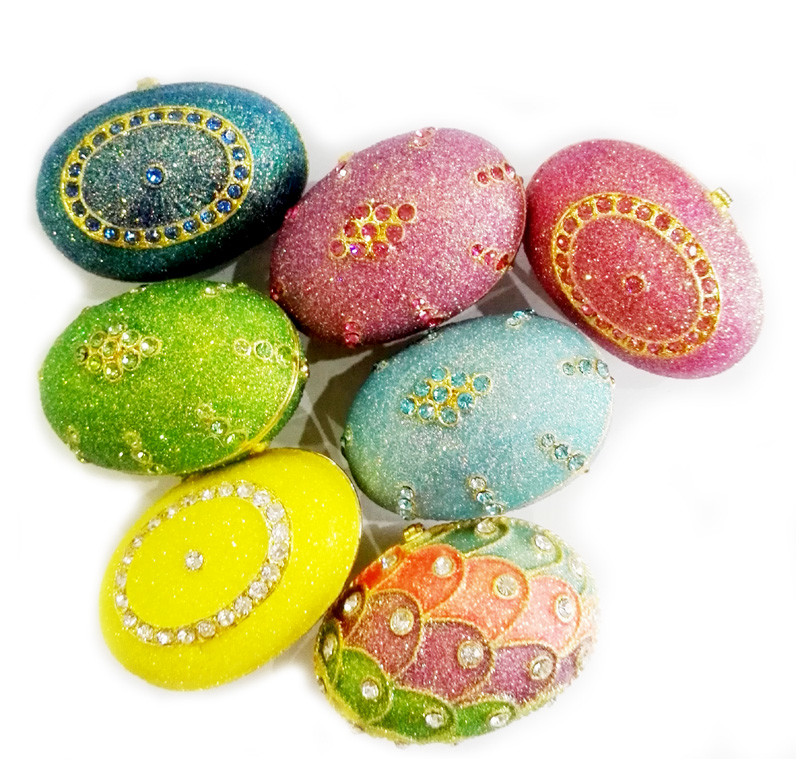 Crystal Easter Faberge Egg Jewelry Box Earrings Russian Trinkets Case Easter Gifts Collectible Figurines Creative Gifts