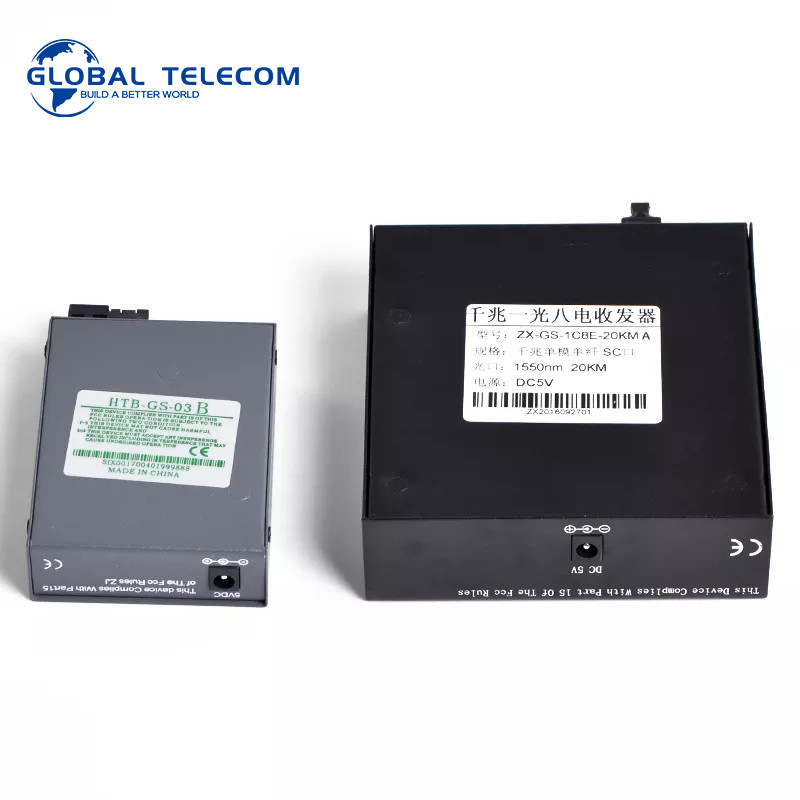 100M Fiber Media Converter Single Mode 1 Fiber Port 8 RJ45 Port 25KM