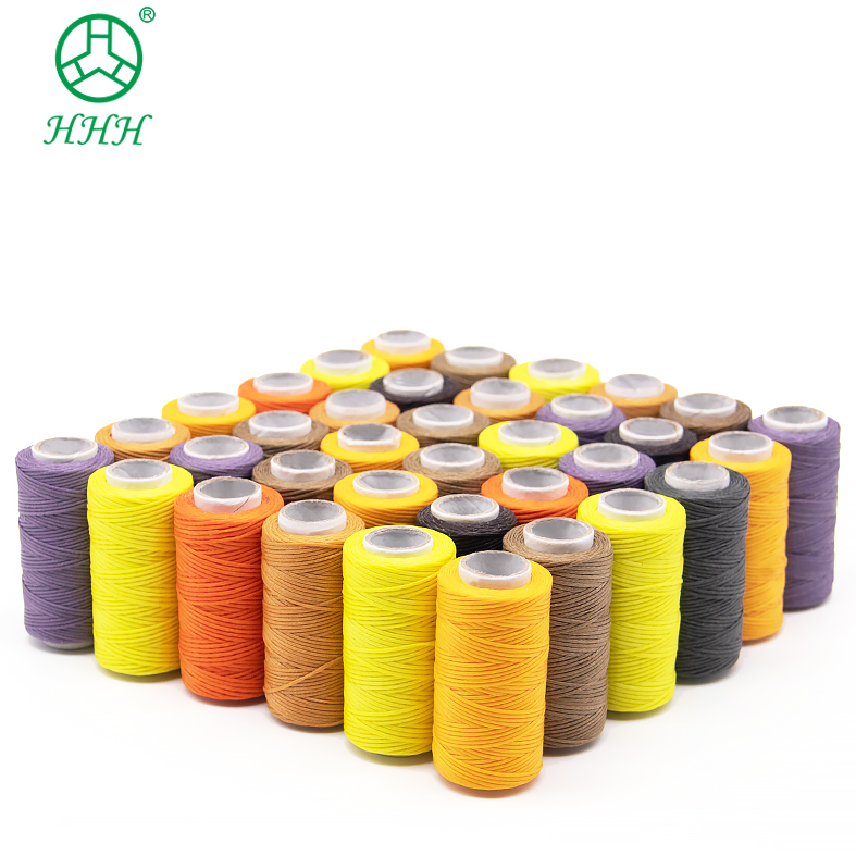 210D/16 Hand Stitched Sewing Thread for Leather Bag Wallet Polyester Flat Wax Thread 50m