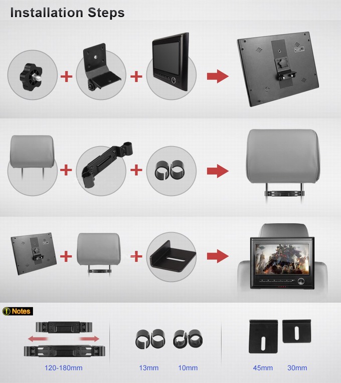 Hot selling! 9 inch Car headrest monitor with high definition digital screen support AV in