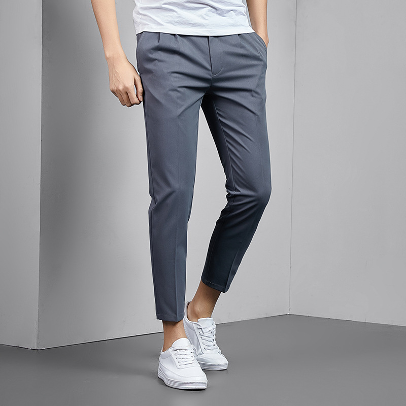 Fashion Men's Clothes Business Coat Pant Men Suit Work Pants Plus Size Pants Lightweight