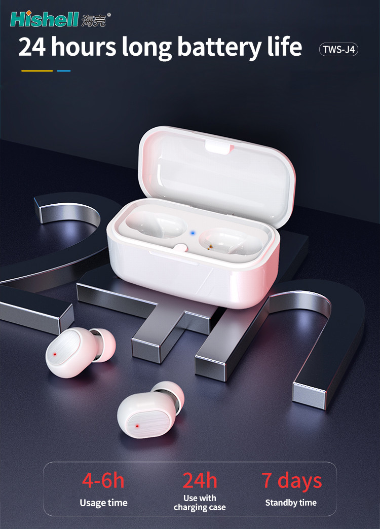 HiFi Wireless Invisible Bluetooth Earbuds 5.0 40mAh J4 Portable