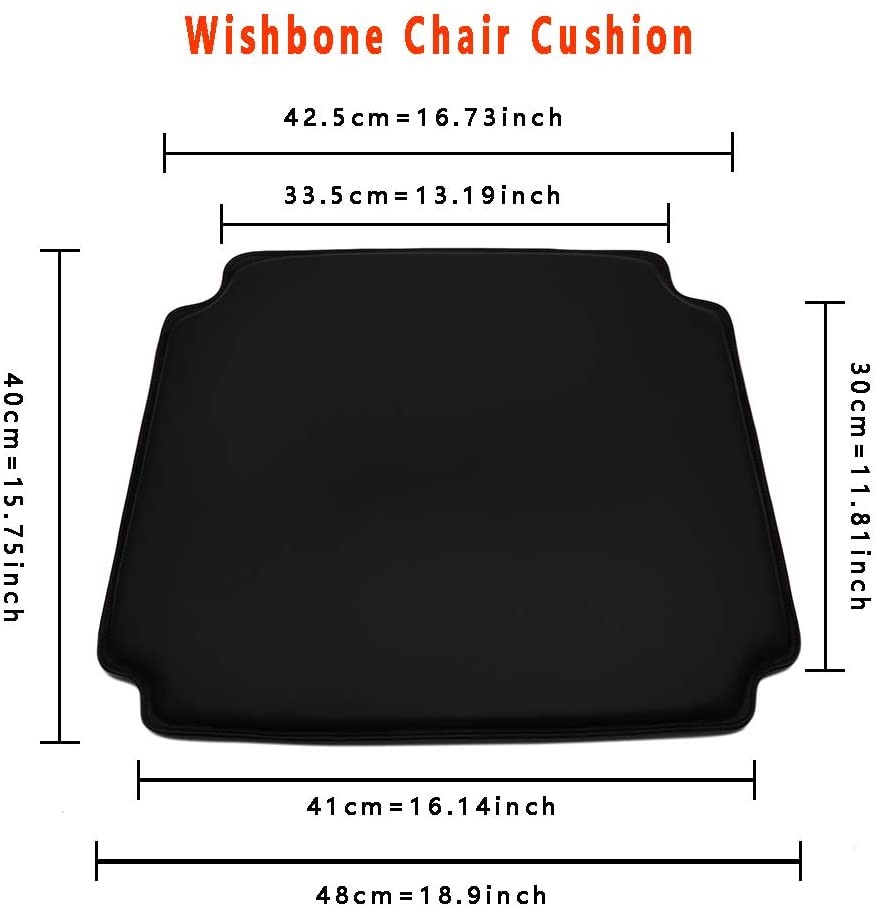 Waterproof 8.8 Ounces Wishbone Chair Cushion Pads PU Leather Black