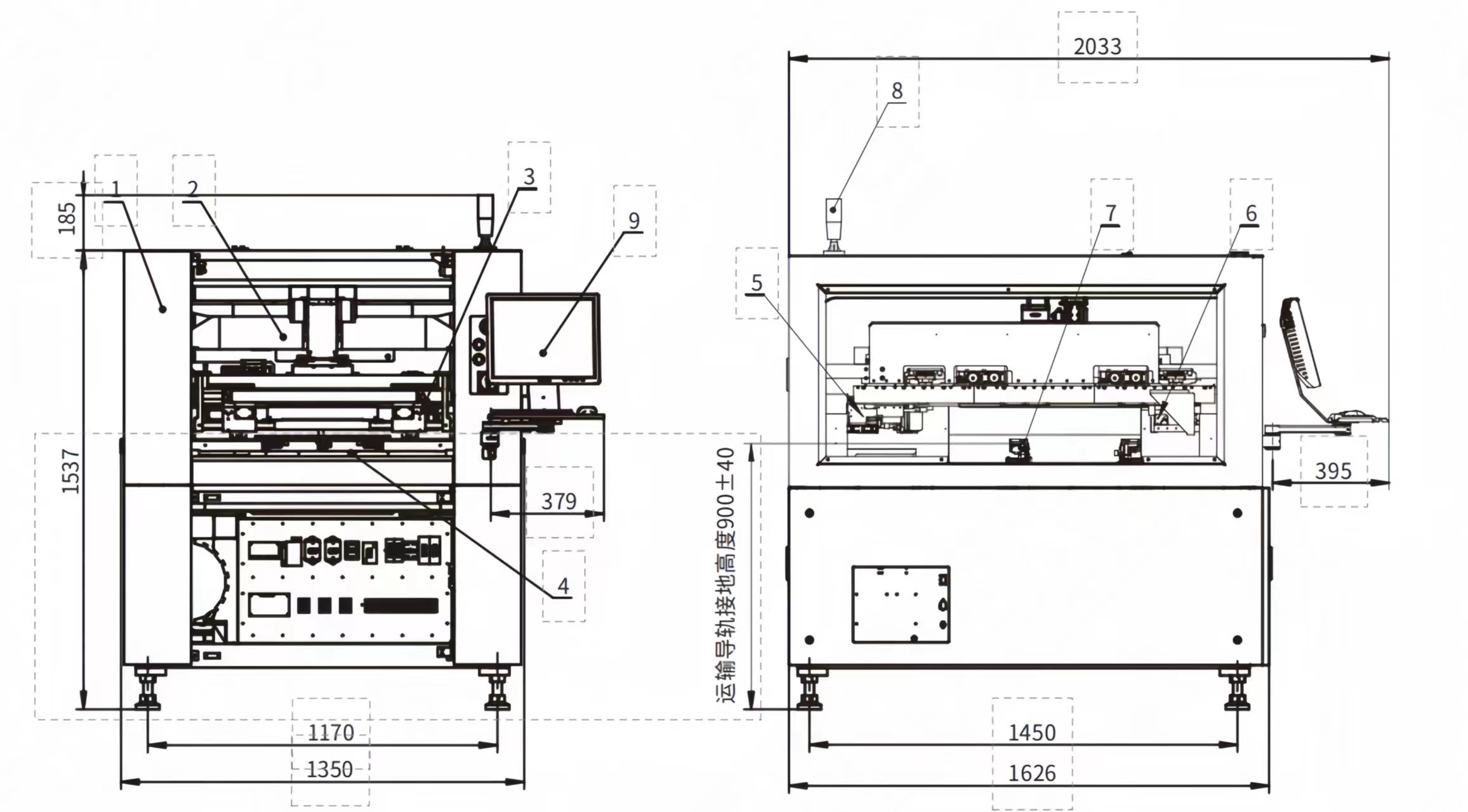 PCB Solder Paste Printer YSL-H510 Thickness 0.2mm~6mm Clamp Side Clamp And Top Clamp PCB Backside Part Height 18mm