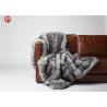 Buy cheap Gray Cutting groove Faux Fur Weighted Blanket , Faux Coyote Fur Blanket 80''X60' from wholesalers