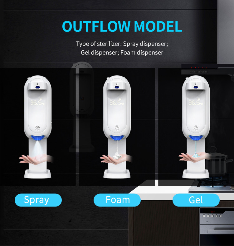 Floor Standing 1100ml Automatic Soap Dispensers Temperature Measure