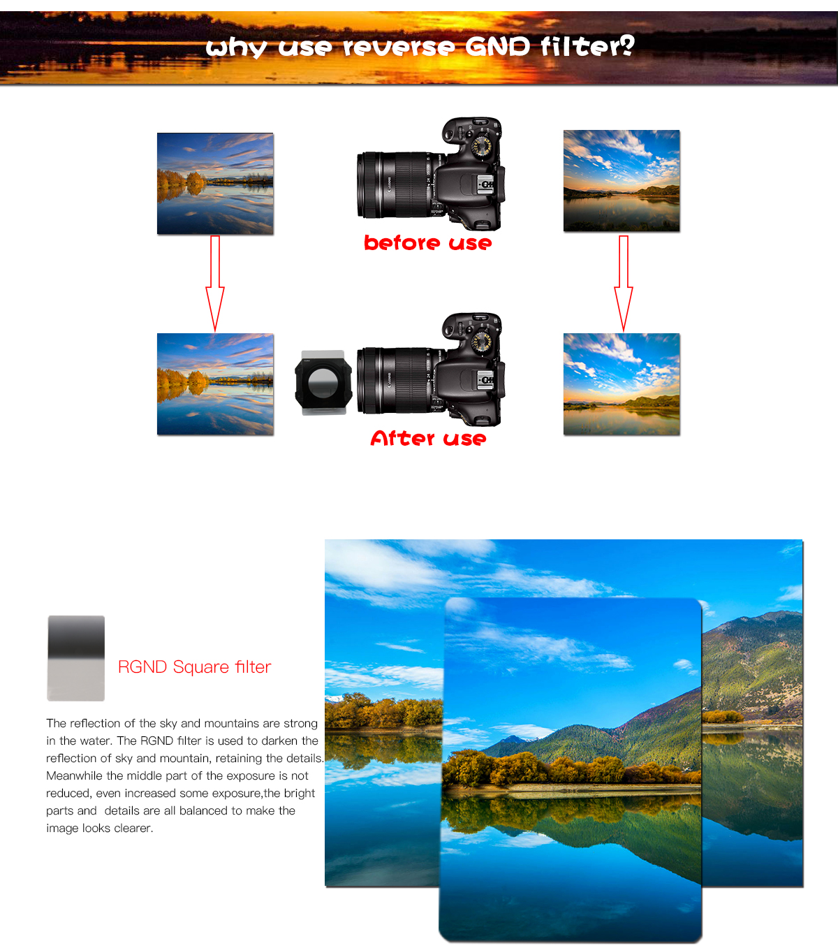 Photography Tool Square Camera Lens Filters With Filter Holder For DSLR Camera Lens