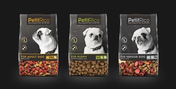 Side Gusset Sealed Pet Food Packaging Bag Zip Lock Round Corners Air Proof