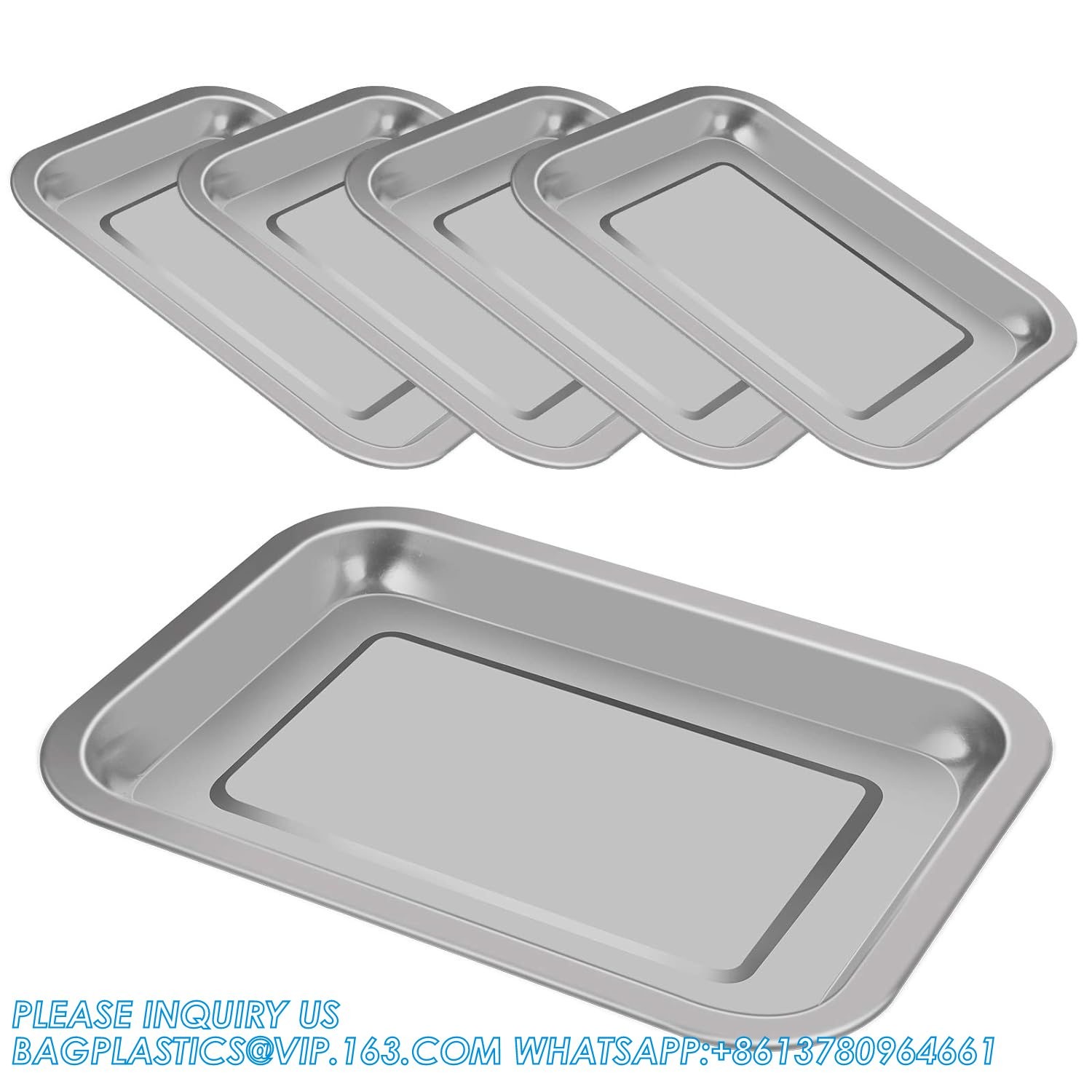 5-Pack Surgical Tray, Stainless Steel Medical Tray Dental Procedure Lab Instruments, Tattoo Tool Bathroom Organizer