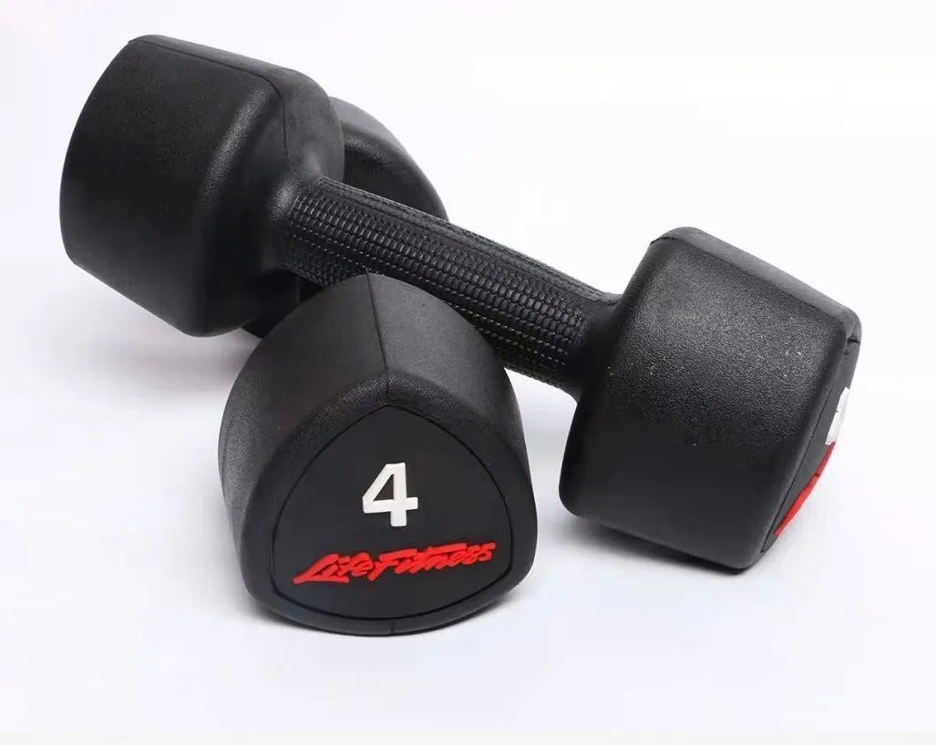 Unisex Fixed Hex Neoprene Dumbbell Set 10kg Rubber Coated