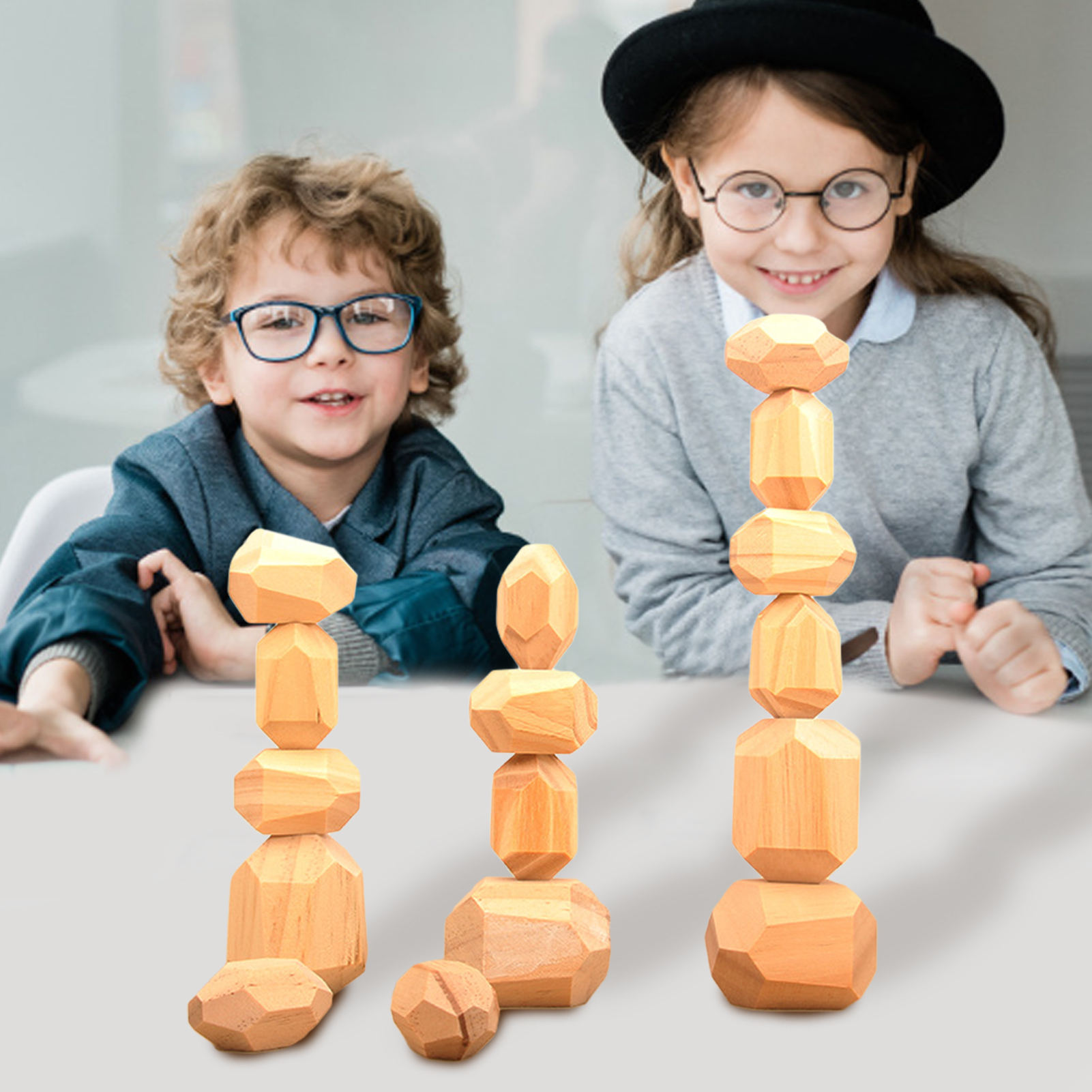 5cm 36pcs Digital Wooden Blocks Toys Baby Geometric Stacking Blocks