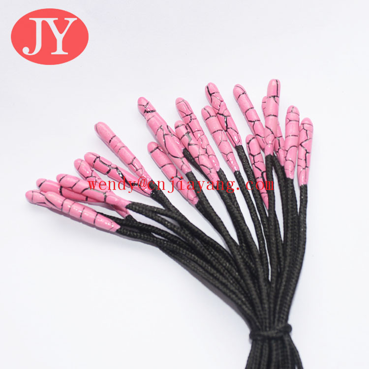 Jiayang aglet small rope dipped aglet injection pvc aglet TPU aglet string rope zipper puller BBP free zipper pull