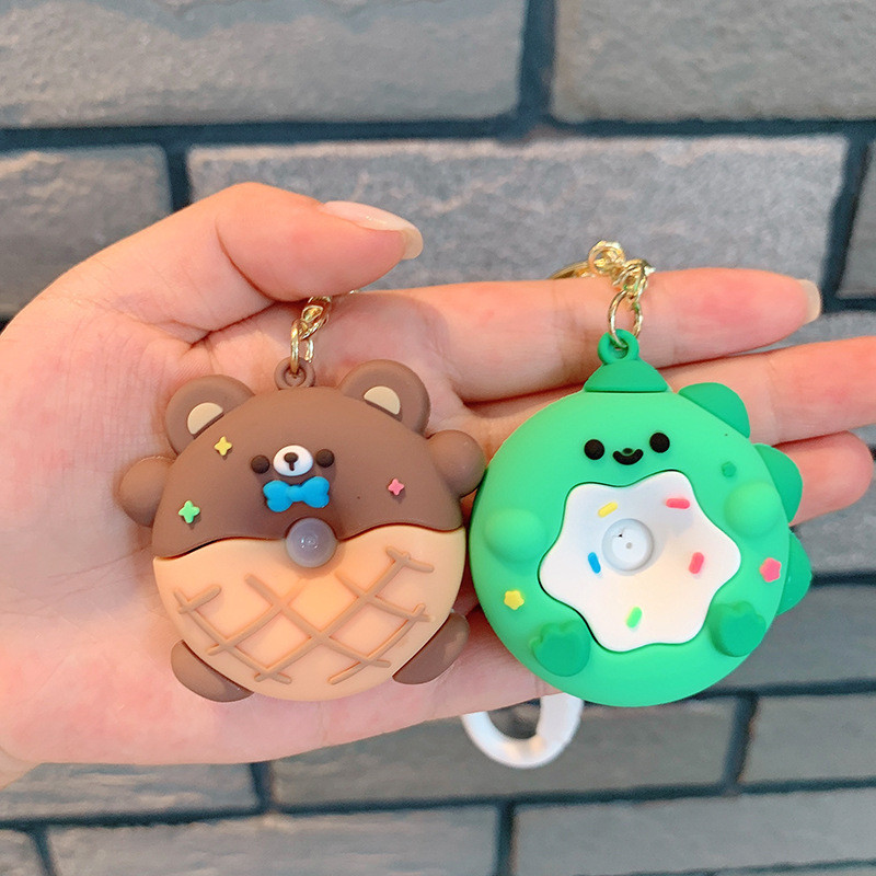 Cute Girls Silicone Key Chain with Cartoon Design Flexible and Durable