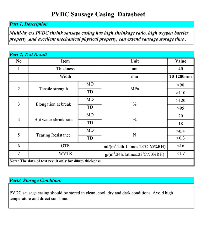 Vivid Printing High Temperature Resistance Pvdc Plastic Sausage Casing Film For Sausages