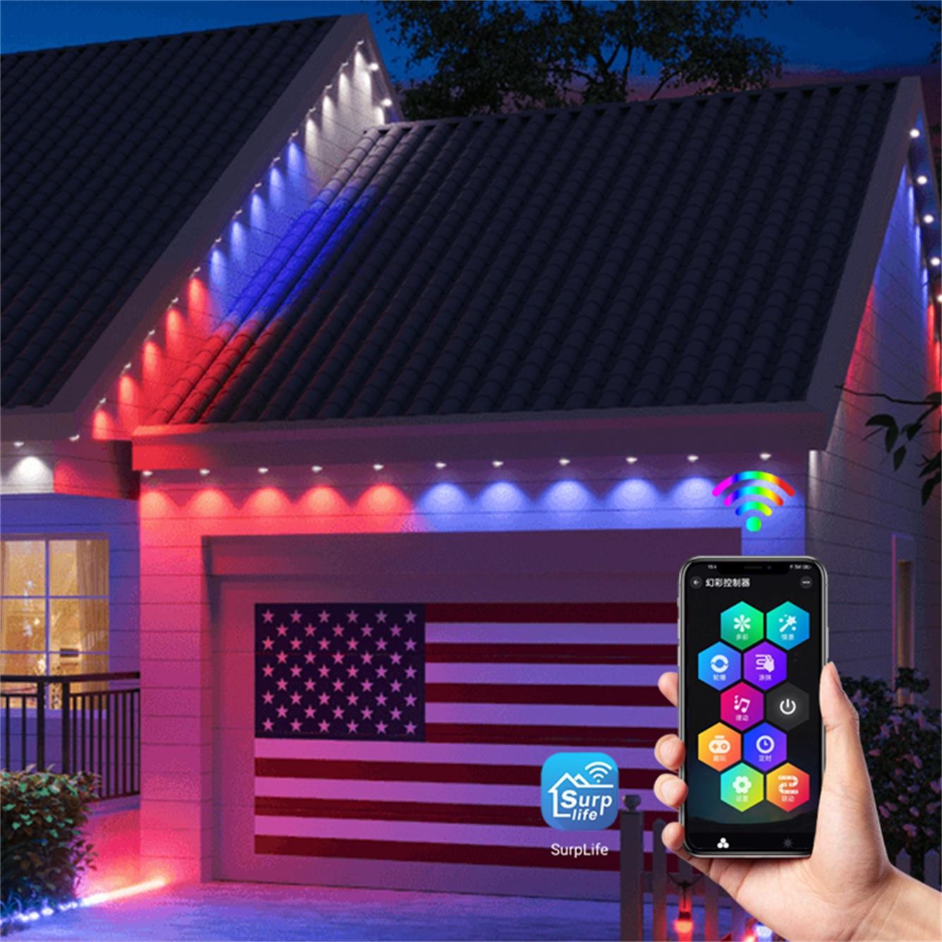 Outdoor Christmas Decoration 160 Led RGBW SMD5050 Eave Lights with Remote Control