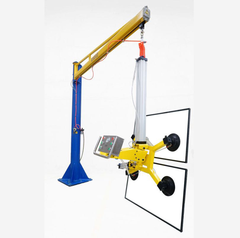 Four Glass Suckers Column Jib Crane 4m Vacuum Hoist Lifting Systems