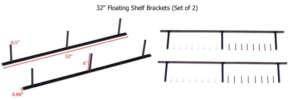 Stainless Steel Hidden Metal Floating Wall Mounted Shelf Brackets for Durability
