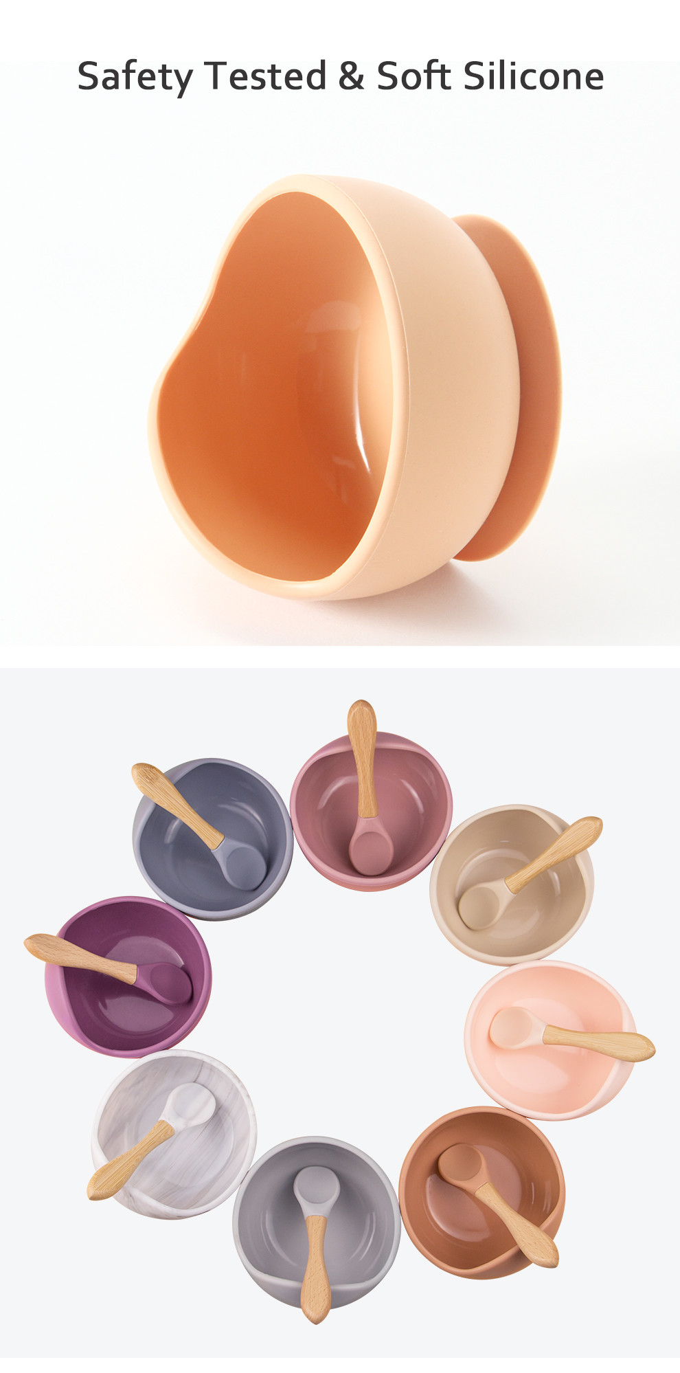 Eco Friendly Silicone Bowl Set Round Shape For Family Travel OEM