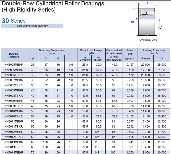 NSK GCR-15 P5 P4 Double Row Roller Bearing NN3009MBKR For Rock Drilling Machinery