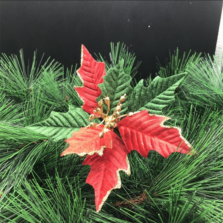 Rongflower Christmas Artificial Flowers Greenery Combo Box Set Silk Flowers Rose for DIY Christmas Red Theme Decoration