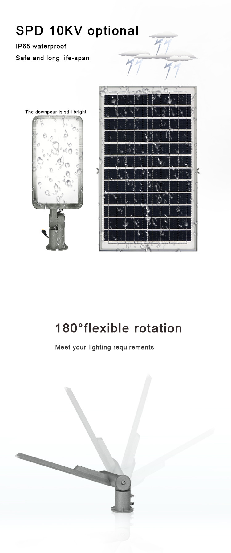 IP66 Solar Powered LED Street Lights 100W