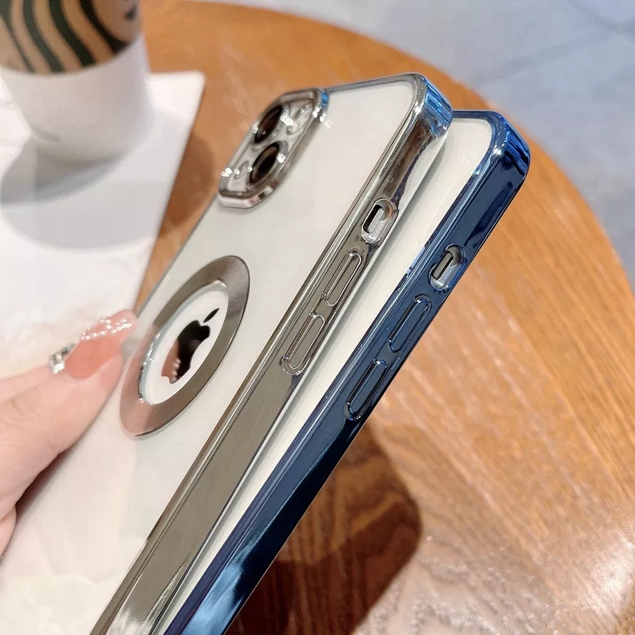 Clear Visible Slim Silicone Shockproof Phone Case With Camera Protector Logo Hole For Iphone 13 Back Cover Iphone 14 Pro Max