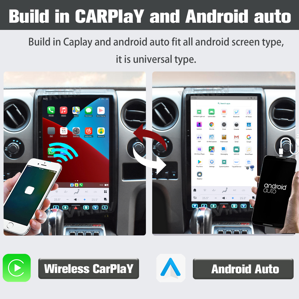 Viknav Car Radio For Ford F150 (2009-2012) 14.4 inch Wireless CarPlay Touch Screen Stereo Head Unit