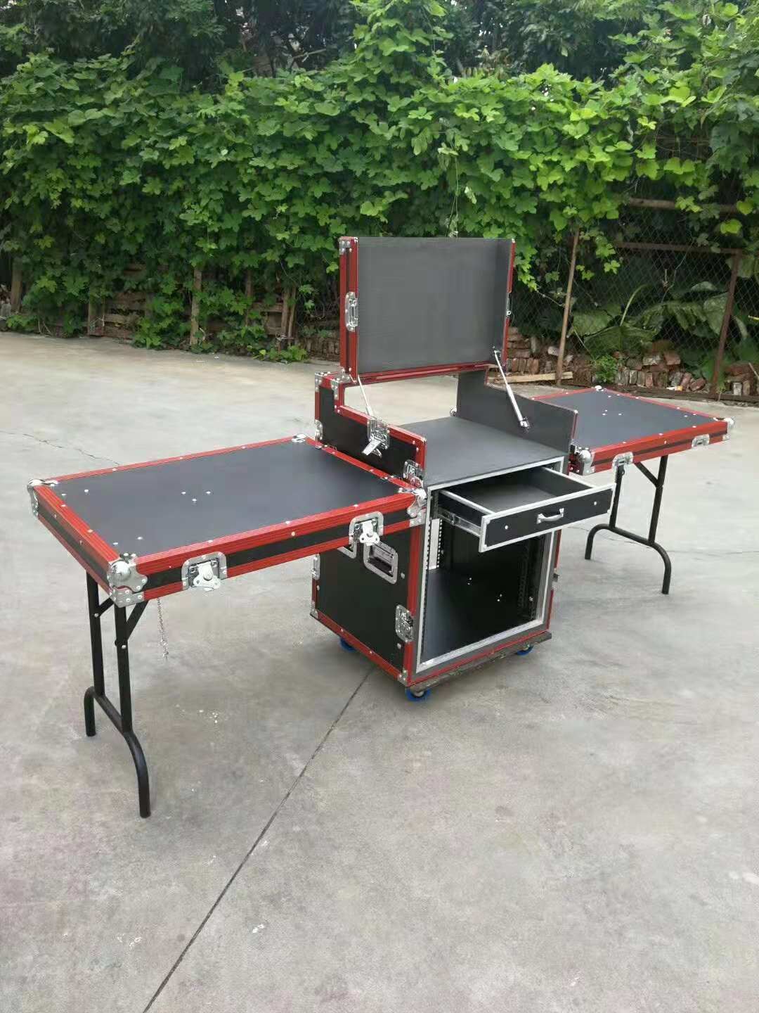 Different kind of colors Standard 10U Plywood Rack Flight Case With Strong Wheels For Stage Equipment