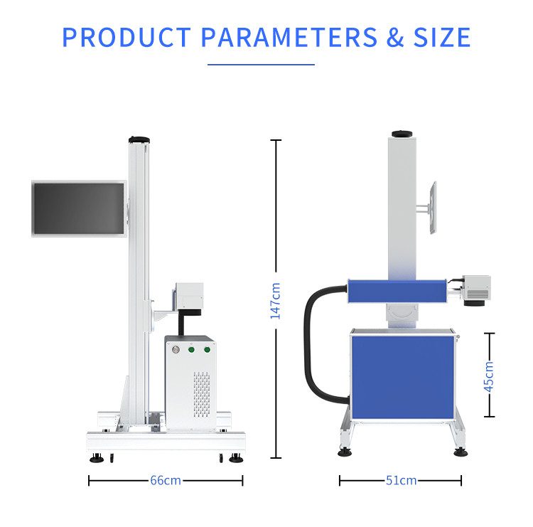 Industrial CO2 Flying Laser Marking Machine For Plastic Bottles Glass