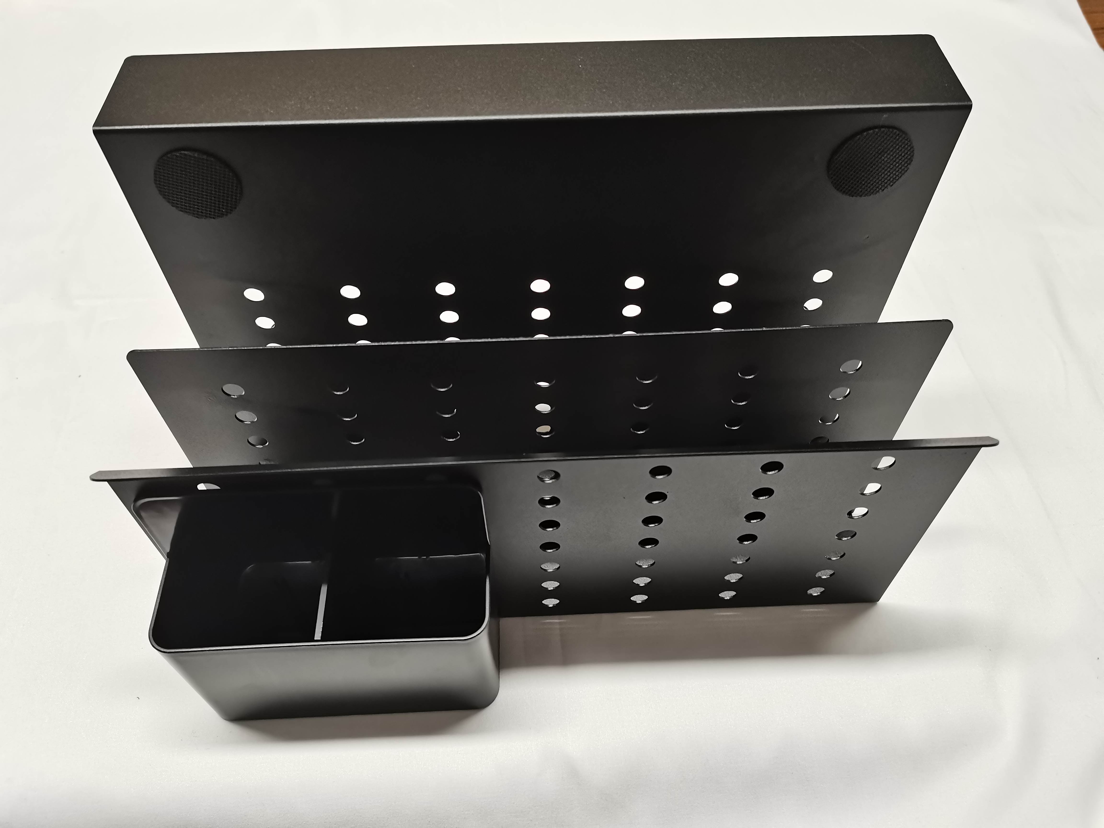 Functional Design Double-Deck Hanging Desk Laptop Organizer with Magnetic Pen Holder