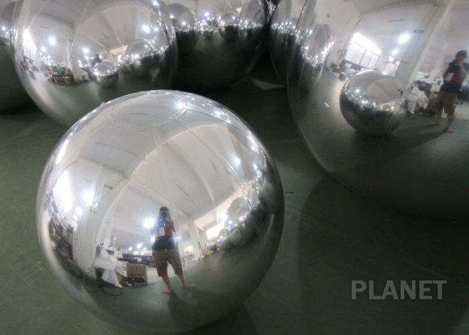 Shopping Mall Inflatable PVC Mirror Ball Ornaments 1m Or Customized Size