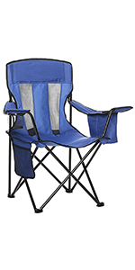 AmazonBasics Camping Chair with Cooler, Blue (Mesh)